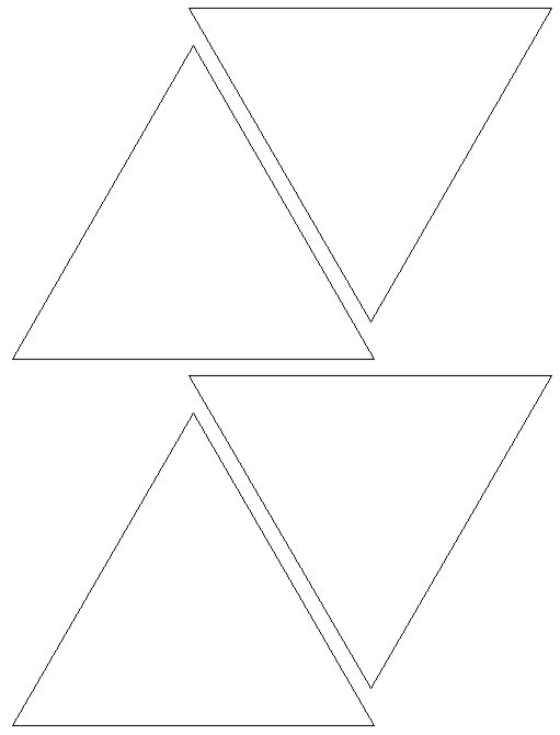 origami sjabloon voor een driehoek