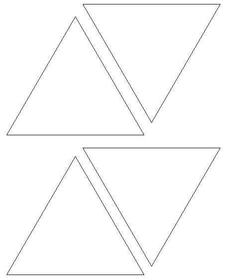 origami sjabloon voor een driehoek