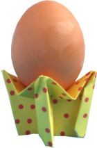 Egg in an Origami Egg Cup