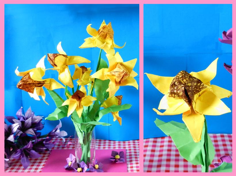 Origami Black Eyed Susan flowers