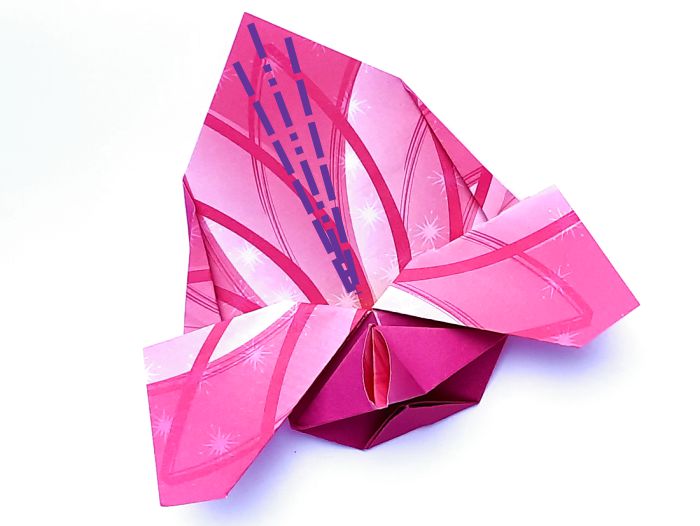 Origami bloem vouwen
