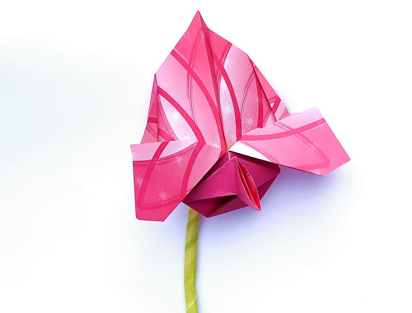 Origami Blushing Heart Flower