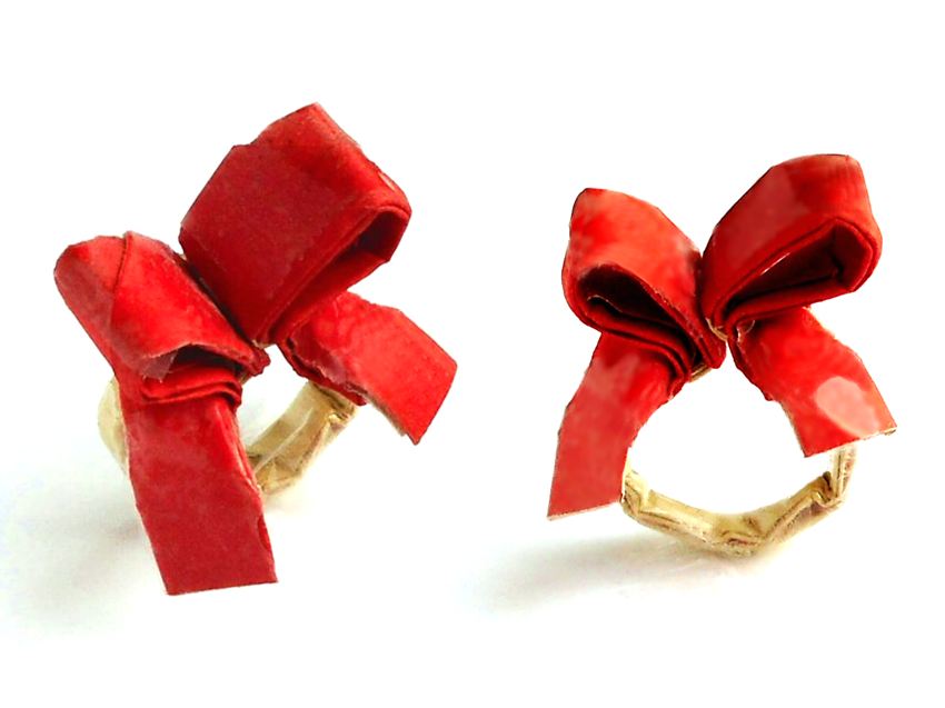 Origami Rings with Bow