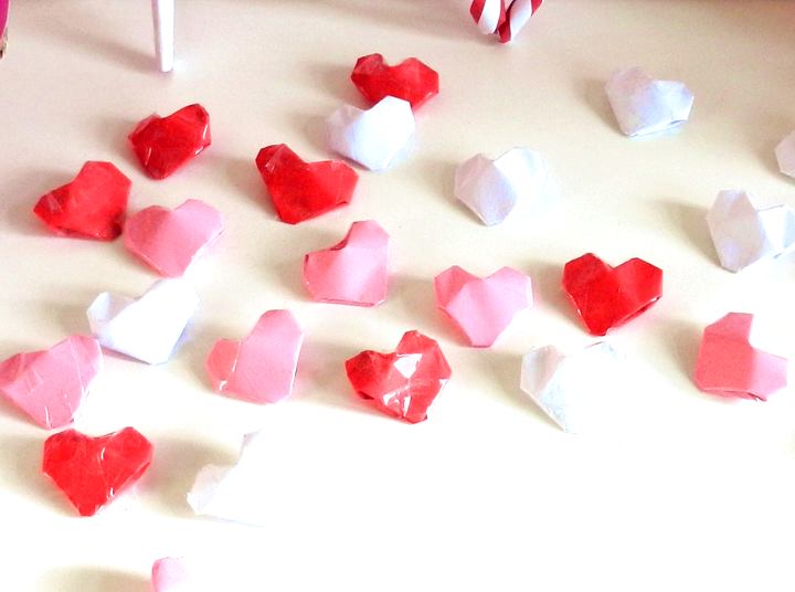 Origami candy hearts