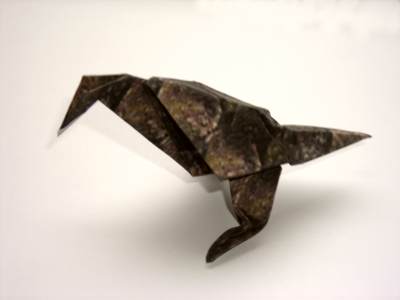 folding an origami crow
