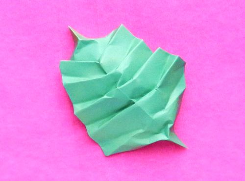 Origami leaf of a Dahlia flower