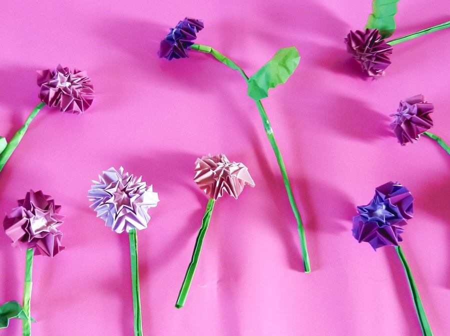 Origami Dahlia flowers