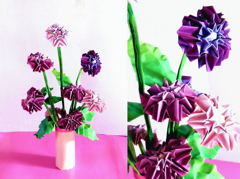 Origami Dahlia flowers