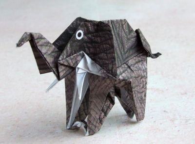 origami olifantje