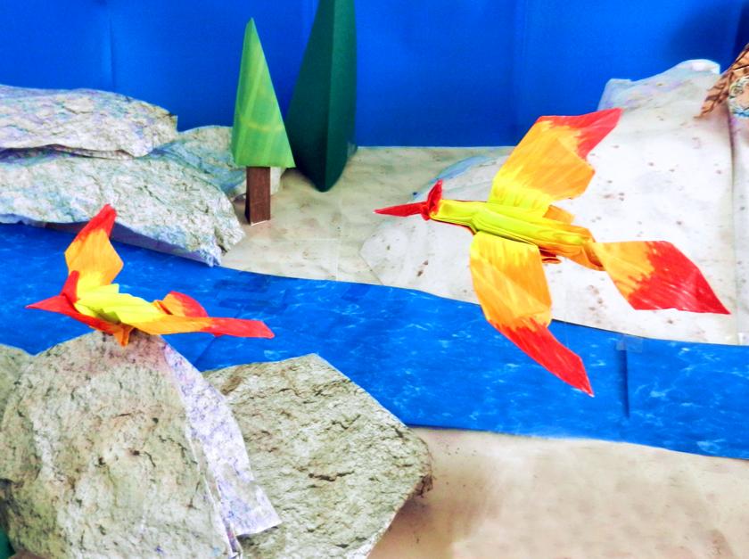 Origami vuurvogels