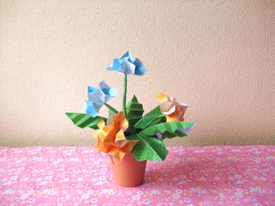 colourful origami fireworks flower