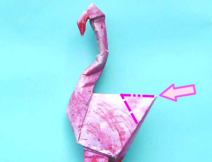 Origami Flamingo vouwen