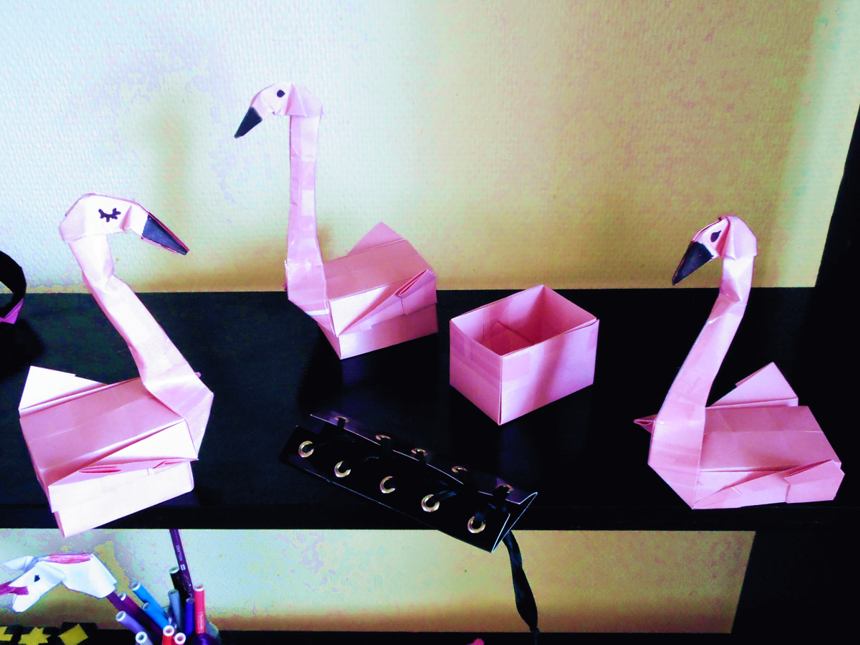 Origami Flamingo boxes