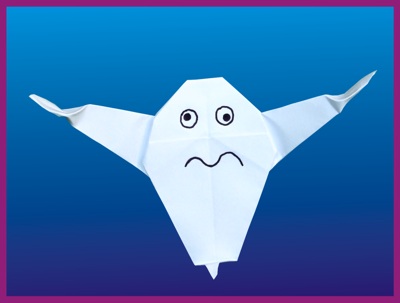 funny origami ghost