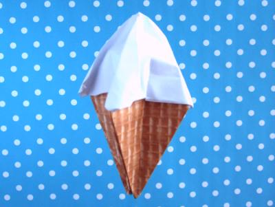 realistic looking origami ice cream