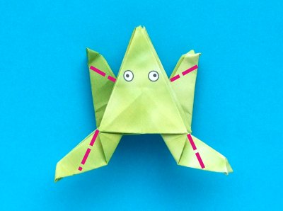jumping origami frog folding instructions