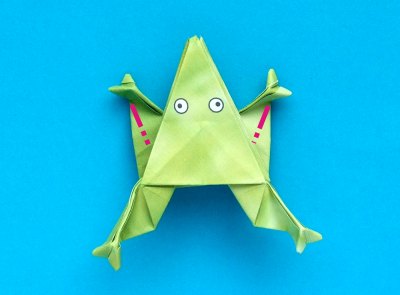 jumping origami frog folding instructions