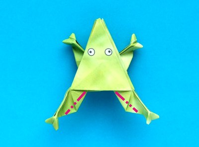 jumping origami frog folding instructions