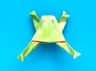 jumping origami frog folding instructions