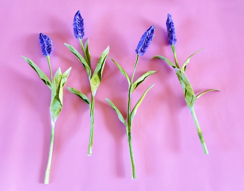 Origami Lavender flowers
