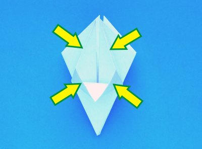 instructions for folding an origami lily with five petals