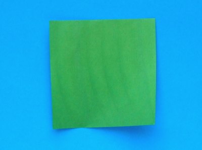 folding paper for making an origami leaf of a lily