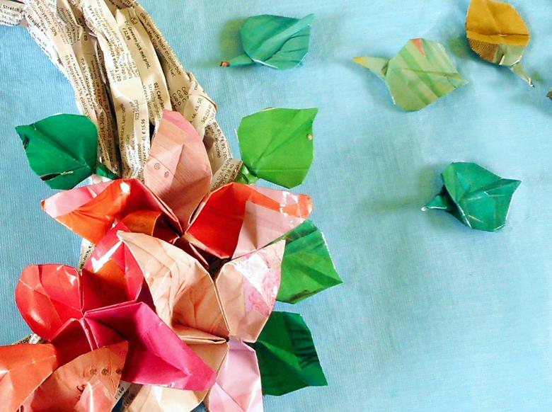 Origami Leafs and Flowers