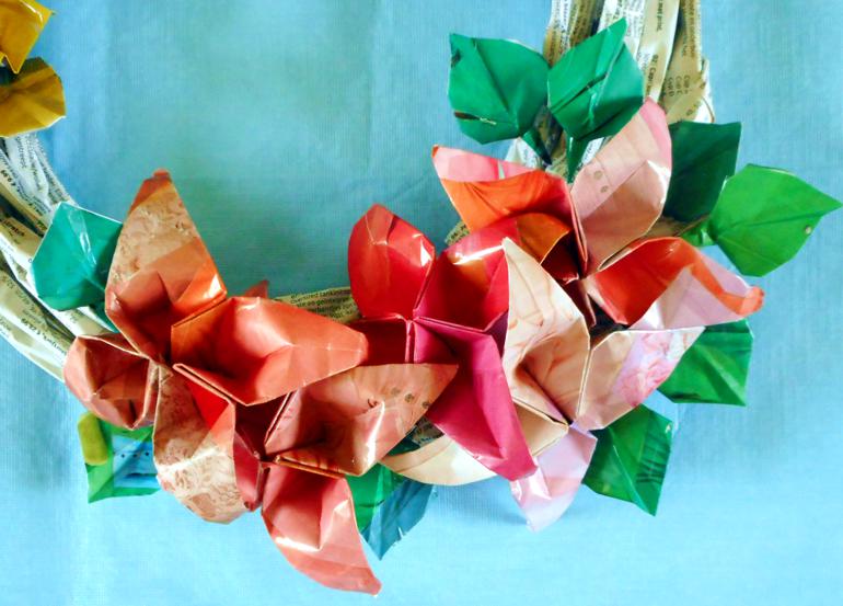 Origami Leafs and Flowers