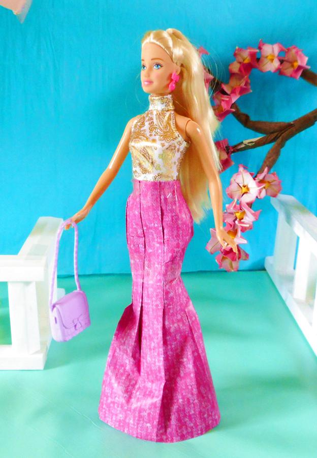 Doll dressed in a Mermaid Skirt