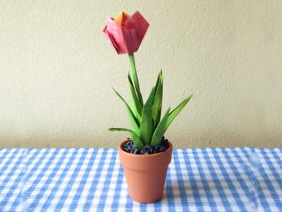 cute and modern looking origami tulip