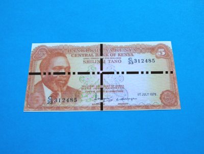 bankbiljet uit Kenia om een giraffe van te vouwen