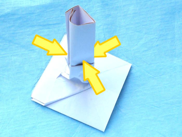 Origami Paddestoel vouwen