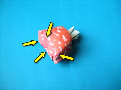 diagrammen voor een origami paddestoel: vliegenzwam