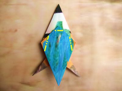 origami papegaai