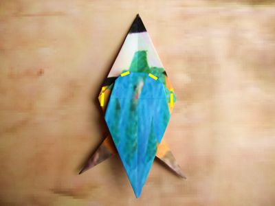 origami papegaai