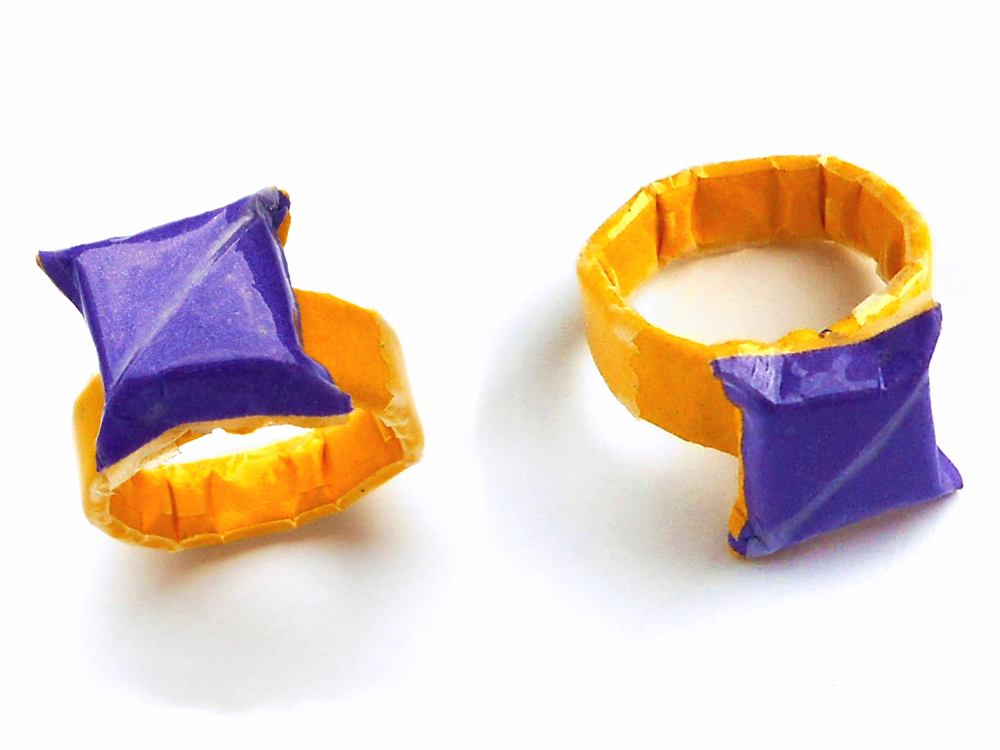 Origami Rings with Stone