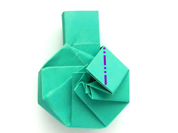 Fold a round Origami bottle