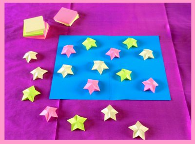 Sticky Note Origami Stars