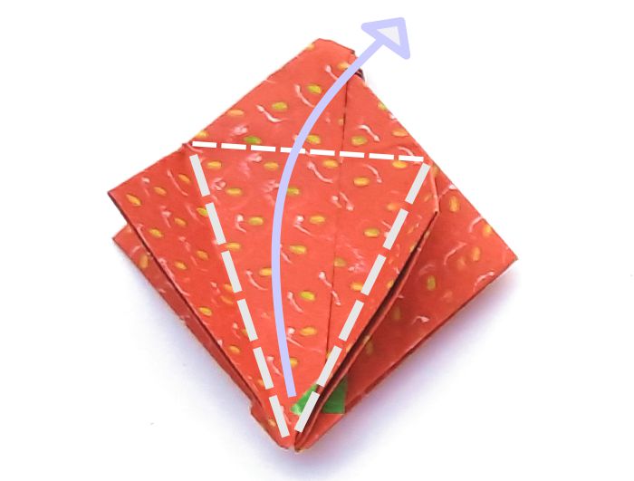 Origami aardbei maken