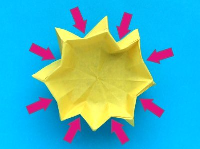 Origami Zonnebloem vouwen