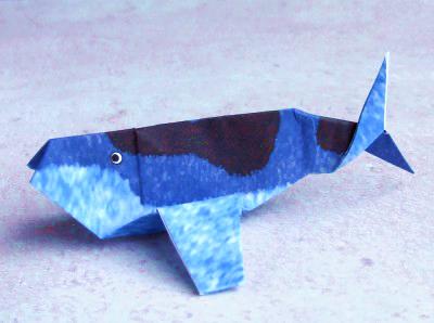 Origami walvis