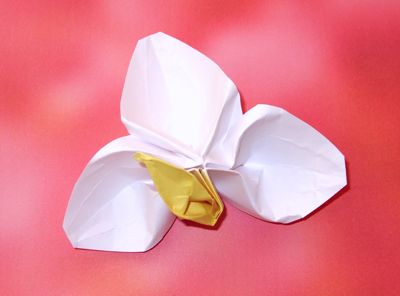 Origami bloem met stamper