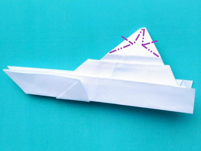 Origami boot vouwen