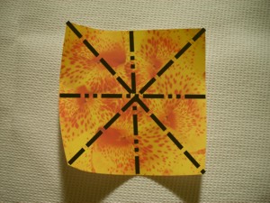 diagram for a yellow origami flower