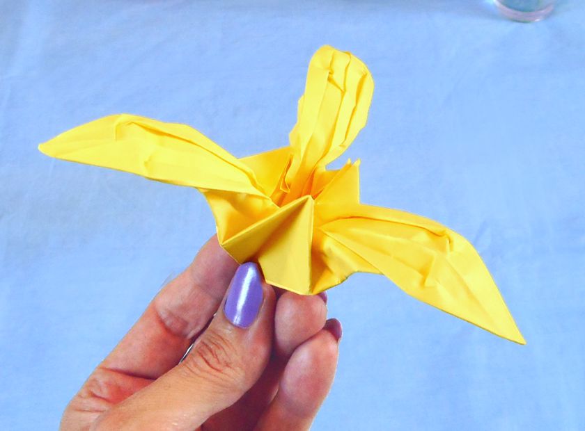 Origami Yellow Iris Flower