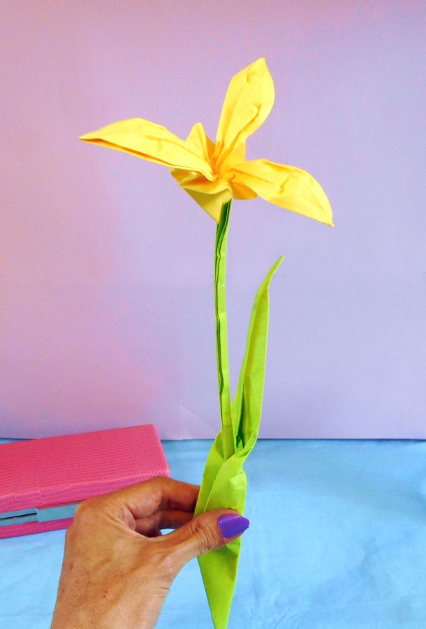 Origami Yellow Iris Flower
