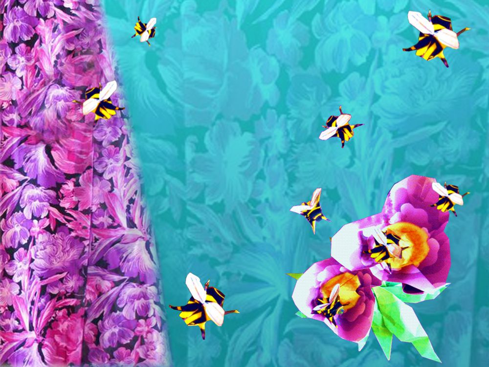 Bumblebees greeting card