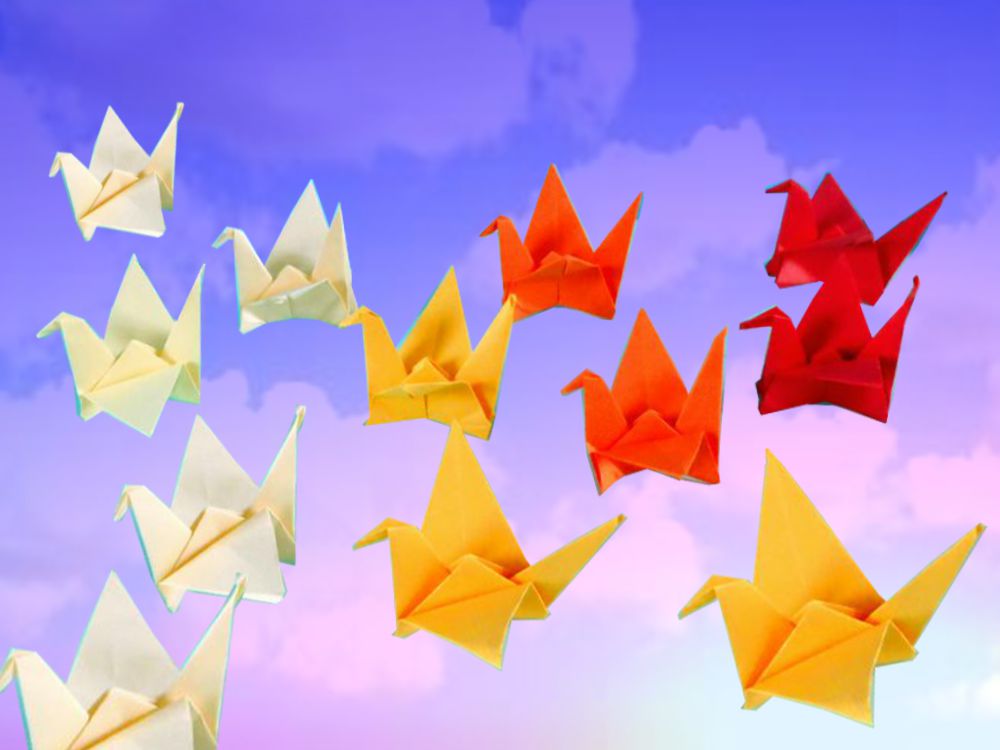 Origami Cranes greeting card