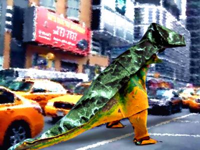 Origami T-Rex dinosaur