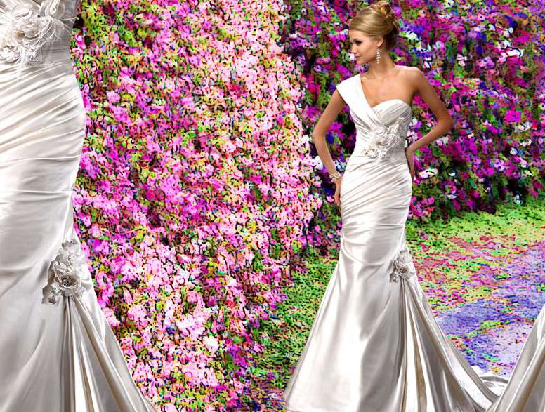 Wedding dress and flower background